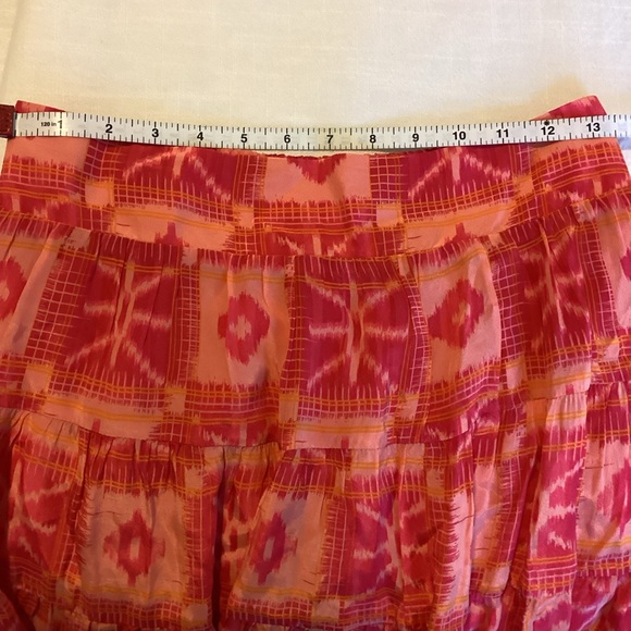 Anthropologie Danielle Duer Tiered Mini Skirt Womens Small Tangerine Fairycore - Picture 13 of 14